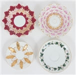 MEISSEN PORCELAIN TEA CUPS & SAUCERS