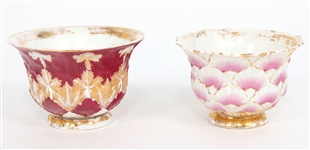 MEISSEN PORCELAIN TEA CUPS & SAUCERS