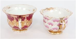 MEISSEN PORCELAIN TEA CUPS & SAUCERS