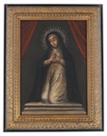 MADRID SCHOOL STYLE OIL ON CANVAS OUR LADY OF SOLITUDE