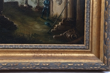 19TH C. GOTHIC REVIVAL ARCHITECTURAL OIL ON CANVAS