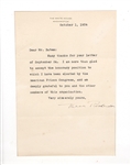 US FIRST LADY ELEANOR ROOSEVELT SIGNED TYPED LETTER 
