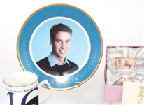 ROYAL FAMILY THEMED CHINA GLASS TEA CUPS POT & SAUCERS 