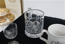 ROYAL FAMILY THEMED CHINA GLASS TEA CUPS POT & SAUCERS 