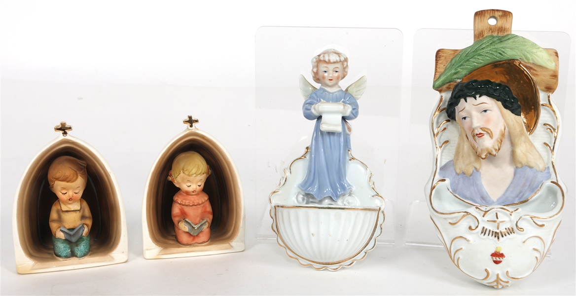 PORCELAIN HOLY WATER FONTS & RELIGIOUS WALL DECORATIONS