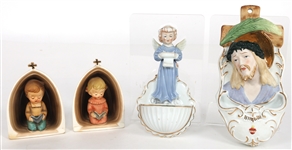 PORCELAIN HOLY WATER FONTS & RELIGIOUS WALL DECORATIONS