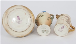 BRITISH PORCELAIN, POTTERY, LETTER OPENER & DESK CLOCK