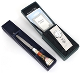 BRITISH PORCELAIN, POTTERY, LETTER OPENER & DESK CLOCK