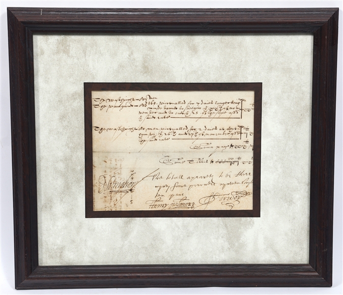 CHARLES HOWARD 2ND EARL NOTTINGHAM SIGNED MANUSCRIPT