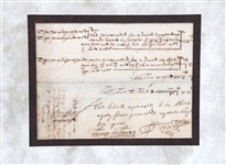 CHARLES HOWARD 2ND EARL NOTTINGHAM SIGNED MANUSCRIPT