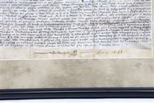 16th C. DEED MANUSCRIPT SIGNED WM & HENRY STANFORD