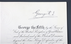 1918 KING GEORGE V & PRINCE EDWARD SIGNED DOCUMENT 