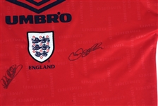 DAVID BECKHAM & MICHAEL OWEN SIGNED SOCCER JERSEY