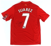 STEVEN GERRARD LUIS SUAREZ SIGNED SOCCER JERSEYS