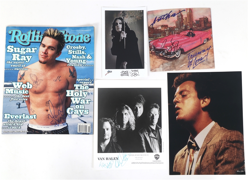 MUSICIAN AUTOGRAPHS - JOEL, OZBOURNE, VAN HALEN 