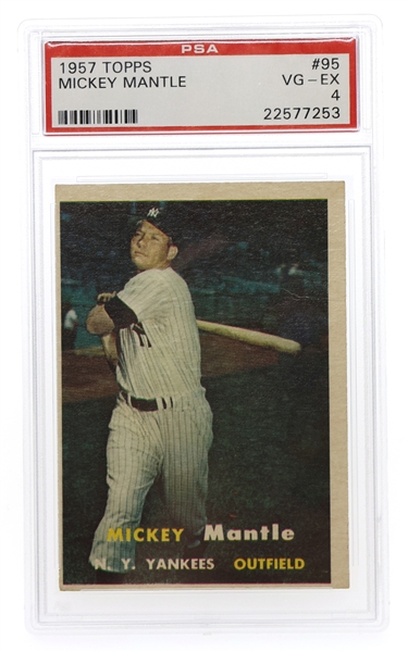 1957 TOPPS MICKEY MANTLE BASEBALL CARD PSA GRADED