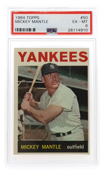 1964 TOPPS MICKEY MANTLE #50 CARD PSA GRADED