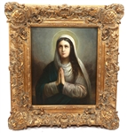 OIL ON CANVAS FRAMED PAINTING OF OUR LADY OF SOLITUDE
