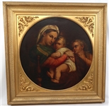 OIL ON CANVAS AFTER RAPHAELS MADONNA OF THE CHAIR 