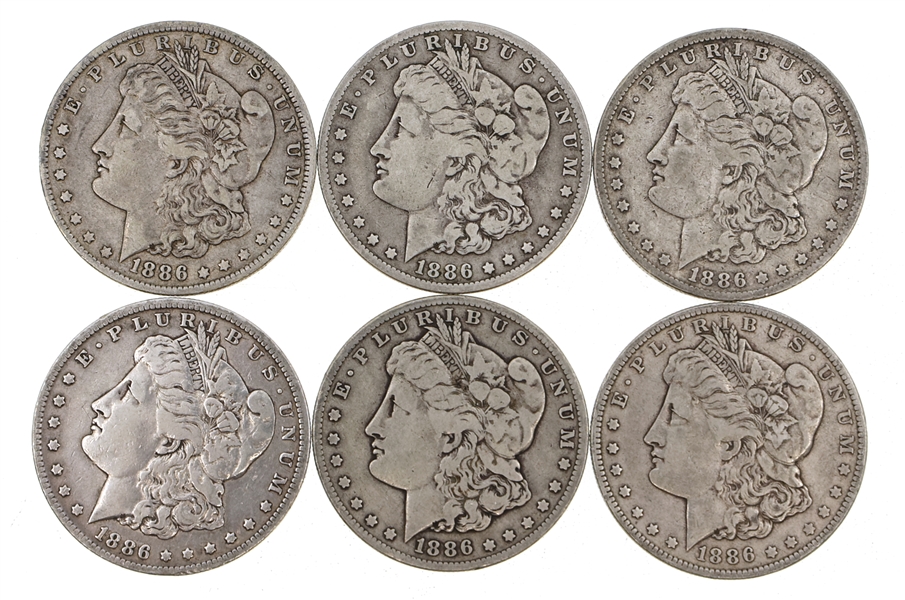 1886-O US SILVER MORGAN DOLLAR COINS 