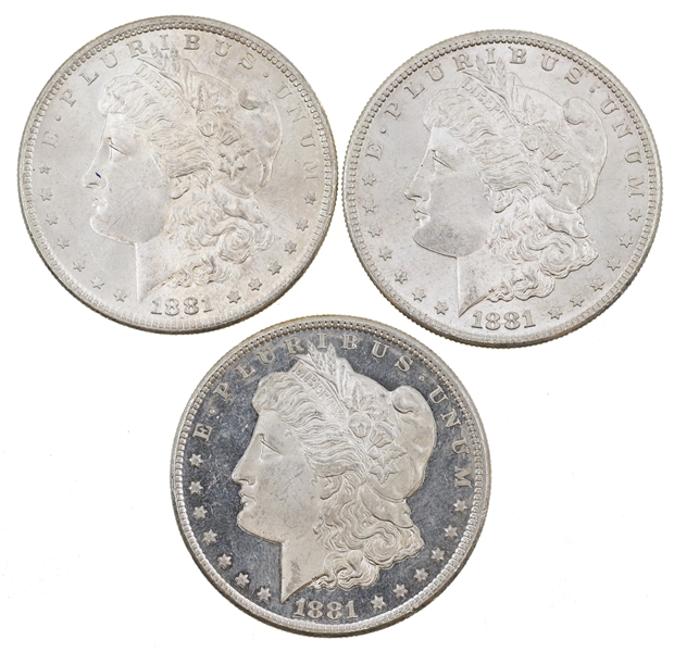 1881-S US SILVER MORGAN DOLLAR UNC COINS