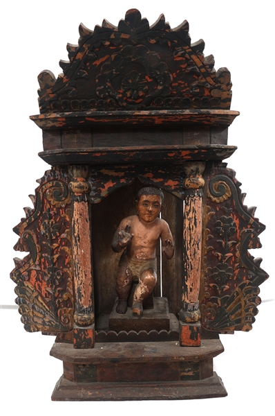 19th C. FILIPINO BOHOL URNA WITH CHRIST CHILD 