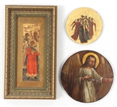 ORTHODOX CHRISTIAN OIL ON BOARD PAINTINGS OF ANGELS