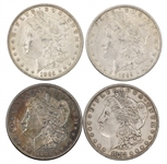 1881 1882 1885 & 1889 US SILVER MORGAN DOLLAR COINS