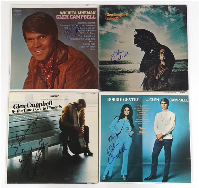 GLEN CAMPBELL SIGNED VINYL RECORDS 