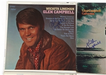 GLEN CAMPBELL SIGNED VINYL RECORDS 
