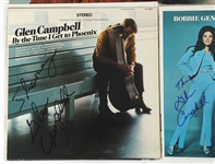 GLEN CAMPBELL SIGNED VINYL RECORDS 