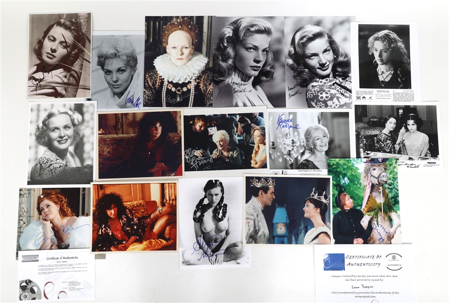 ACTRESS AUTOGRAPHS - WINSLET, BACALL, NOVAK 