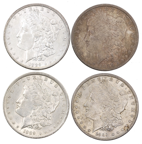 1889 & 1898 US SILVER MORGAN DOLLAR COINS