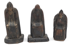 19TH C. RUSSIAN ORTHODOX CARVED WOOD ST. NILUS ICONS 