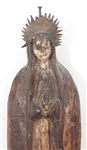 19TH C. MEXICAN FOLK ART PRAYING VIRGIN MARY CARVING