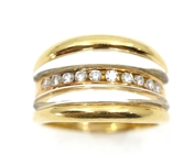 18K YELLOW GOLD DIAMOND & ACRYLIC FASHION BAND 