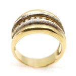 18K YELLOW GOLD DIAMOND & ACRYLIC FASHION BAND 