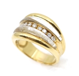 18K YELLOW GOLD DIAMOND & ACRYLIC FASHION BAND 