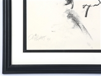 PAT OLIPHANT FRAMED GREASE MARKER SIGNED SKETCH 