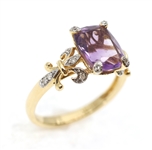 14K YELLOW GOLD AMETHYST FASHION RING 