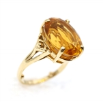 14K YELLOW GOLD CITRINE COCKTAIL RING