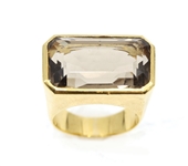 18K YELLOW GOLD SMOKEY TOPAZ RING