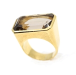 18K YELLOW GOLD SMOKEY TOPAZ RING