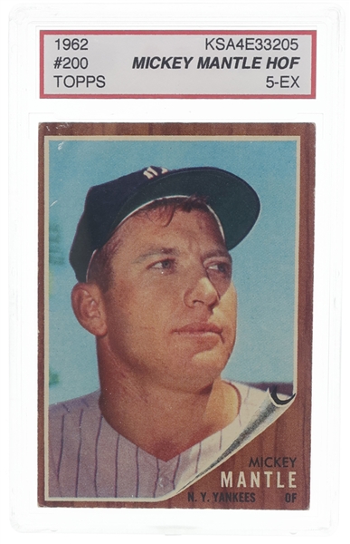 1962 TOPPS MICKEY MANTLE #200 BASEBALL CARD PSA GRADED