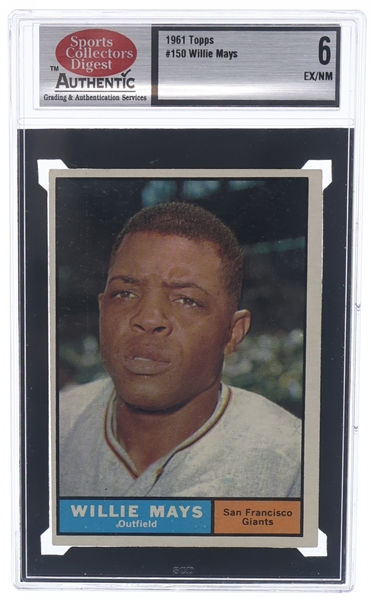 1961 TOPPS WILLIE MAYS #150 BASEBALL TRADING CARD