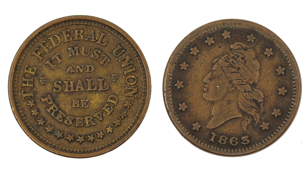 CIVIL WAR PATRIOTIC ARMY & NAVY TOKENS