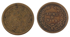 CIVIL WAR PATRIOTIC ARMY & NAVY TOKENS