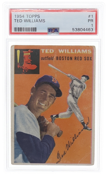 1954 TOPPS TED WILLIAMS BASEBALL CARD PSA GRADED