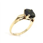 14K YELLOW GOLD GREEN TOURMALINE SOLITAIRE RING