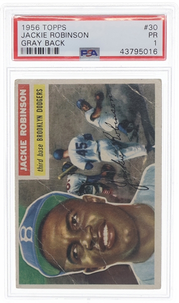 1956 TOPPS JACKIE ROBINSON #30 BASEBALL CARD PSA GRADED